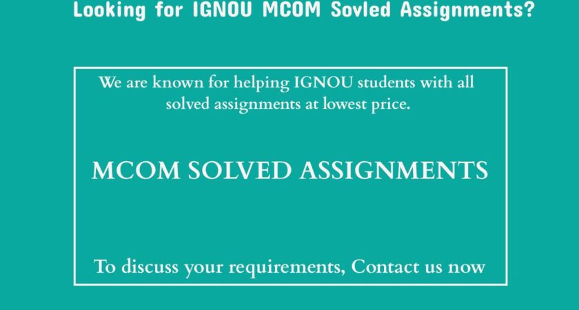 MCOM Solved Assignments