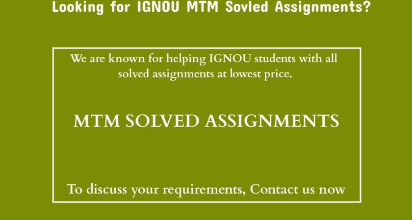 MTM Solved Assignments