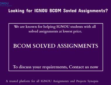 BCom Solved Assignments